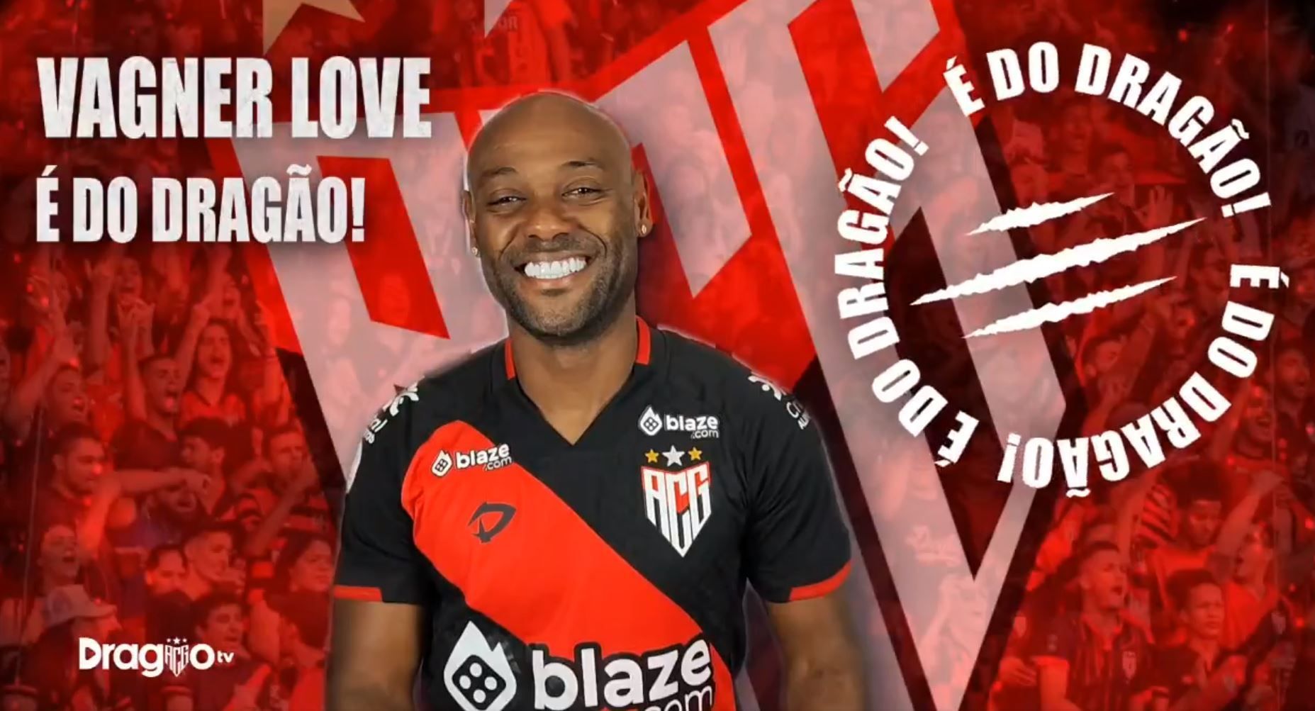 Artilheiro Vagner Love é anunciado como novo reforço do Atlético-GO