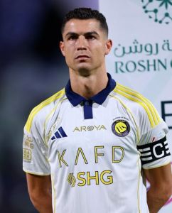 Cristiano Ronaldo, do Al-Nassr, durante jogo pela temporada do Campeonato Saudita