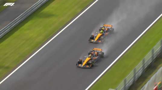 Oscar Piastri e Lando Norris, da McLaren, disputaram primeira posição no início da corrida