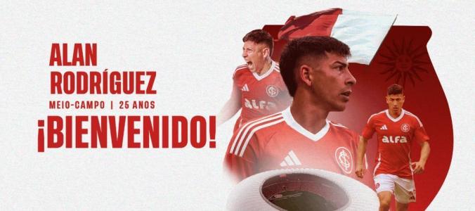 Alan Rodríguez foi anunciado como reforço do Internacional nesta quarta-feira (30)