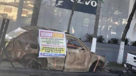 Carcaça do Volvo XC 40 Híbrido está em São Paulo