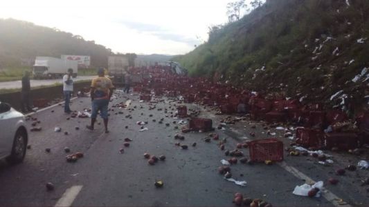 Carga de manga ficou despejada na pista