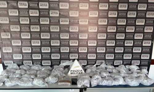Cargade cocaína foi apreendida em ônibus interestadual em MG Foto Divulgação PMMG