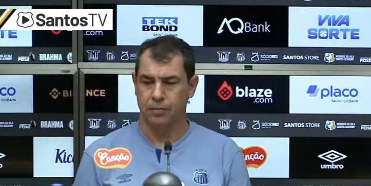 Carille culpa gramado por atuação Santos e diz que 'alívio' dura até próximo jogo