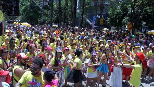 Foto mostra foliões no Carnaval em São Paulo