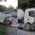 Batida de frente entre Fiat Palio e carreta mata idoso em Tiradentes