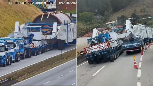 Carreta com carga de 850 toneladas está no mesmo trecho da Fernão Dias há mais de dois dias