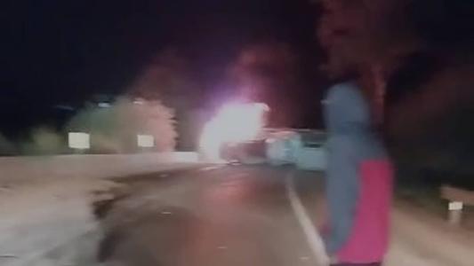 Carreta pegou fogo na Fernão Dias