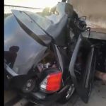 Vídeo: carro é prensado entre caminhão e mureta na BR-381 e mata uma pessoa em MG