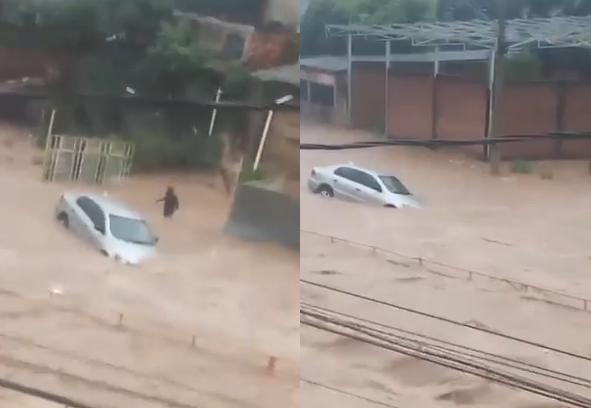 Mulher que estava em carro de app arrastado por enxurrada em Ibirité (MG) relata momentos de tensão: 'Estado de choque'