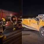 Carro atingido por avião da Gol no Galeão fica completamente destruído; veja fotos