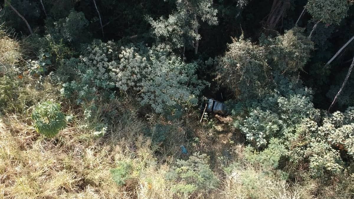 Vídeo: carro com quatro passageiros cai em ribanceira na BR-381 em Caeté, na Grande BH