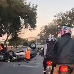 Carro capota e motorista fica ferido na região Norte de BH