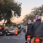 Carro capota e motorista fica ferido na região Norte de BH