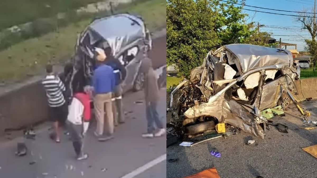 Motorista morre após carro cair de viaduto de 5 metros de altura no Guarujá