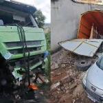 Depois de 12 horas, carreta que despencou do barranco no Barreiro, em BH, permanece no local