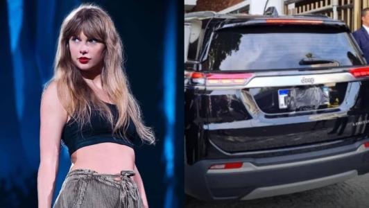 Carros de Taylor Swift no Rio de Janeiro andaram pelas ruas com as placas cobertas