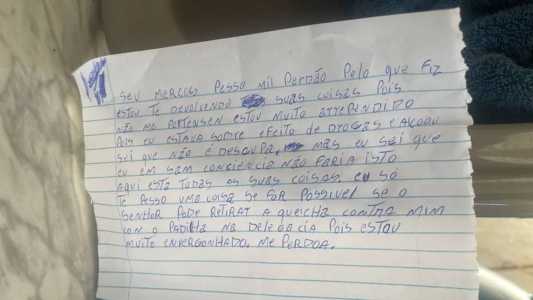 Carta sincera do suspeito viralizou nas redes sociais