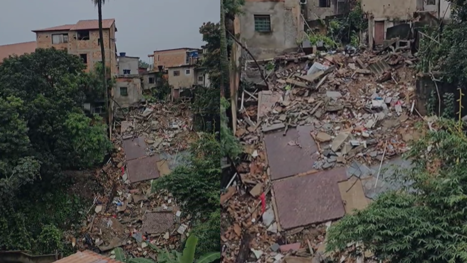 Vídeo mostra como está o local onde casa desabou e matou três pessoas em BH