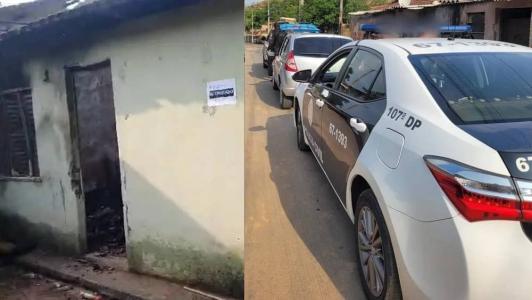 Casa ficou destruída após incêndio
