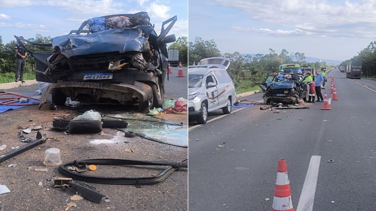 Casal de idosos morre após grave acidente com caminhão na BR-135, em Corinto