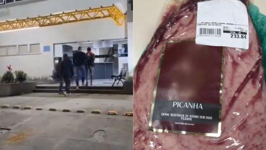 Peça de picanha foi encontrada dentro de manta de bebê de colo.