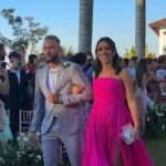 Em meio a polêmicas, Neymar e Bruna aparecem juntos em casamento