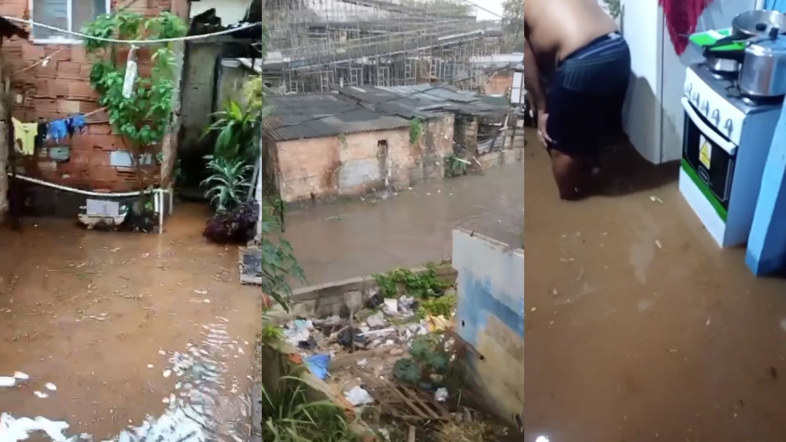 Chuva provoca alagamentos, trava trânsito e inunda casas em Belo Horizonte