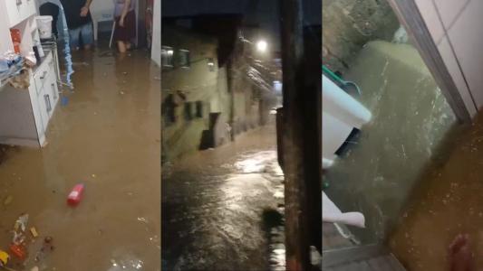 Casas foram tomadas pela água da chuva