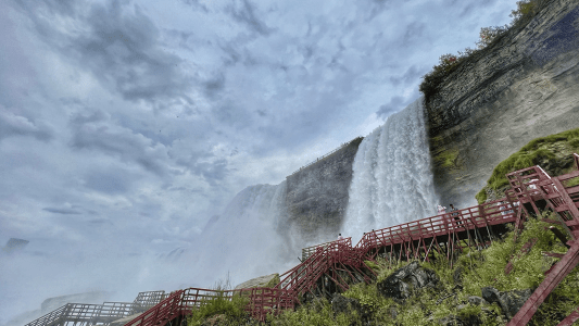 Foto mostra as cataratas do Niágara