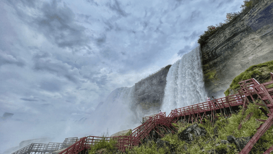Foto mostra as cataratas do Niágara