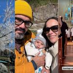 Juliano Cazarré e esposa mostram árvore congelada, em viagem a SC com o sexto filho; confira