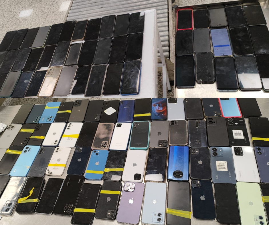 Pai e filho são presos no Aeroporto de Confins com 107 celulares usados
