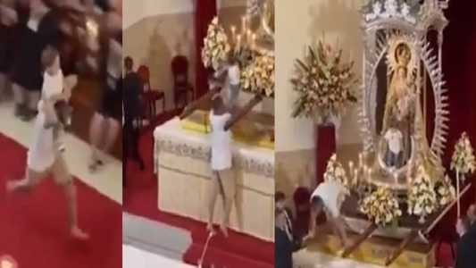Cena curiosa interrompeu celebração em igreja em Tenerife