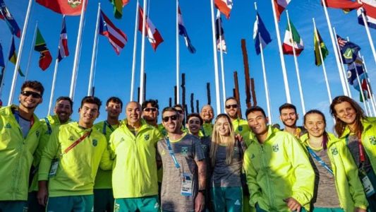 Cerimônia de boas-vindas na Vila Pan-Americana