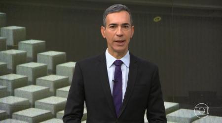 César Tralli em seu último dia como âncora do Jornal Hoje