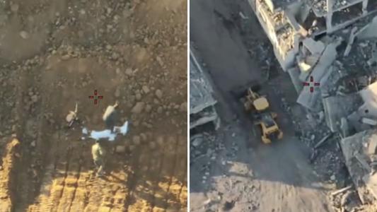 Israel divulgou vídeo de membros do Hamas removendo restos mortais de uma estrutura preparada e enterrando-os novamente nas proximidades