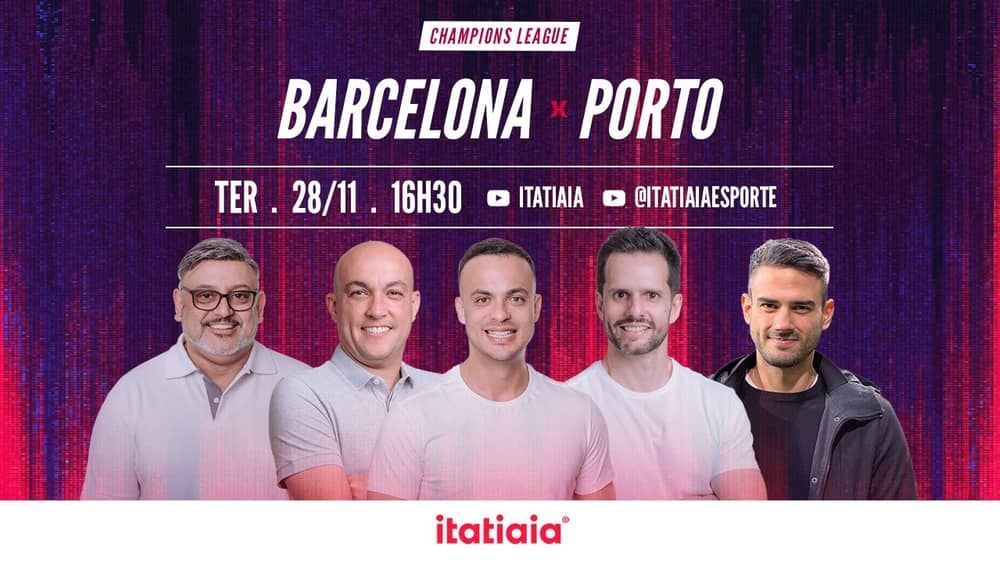 Barcelona x Porto: assista, ao vivo, à transmissão da Itatiaia na Champions League