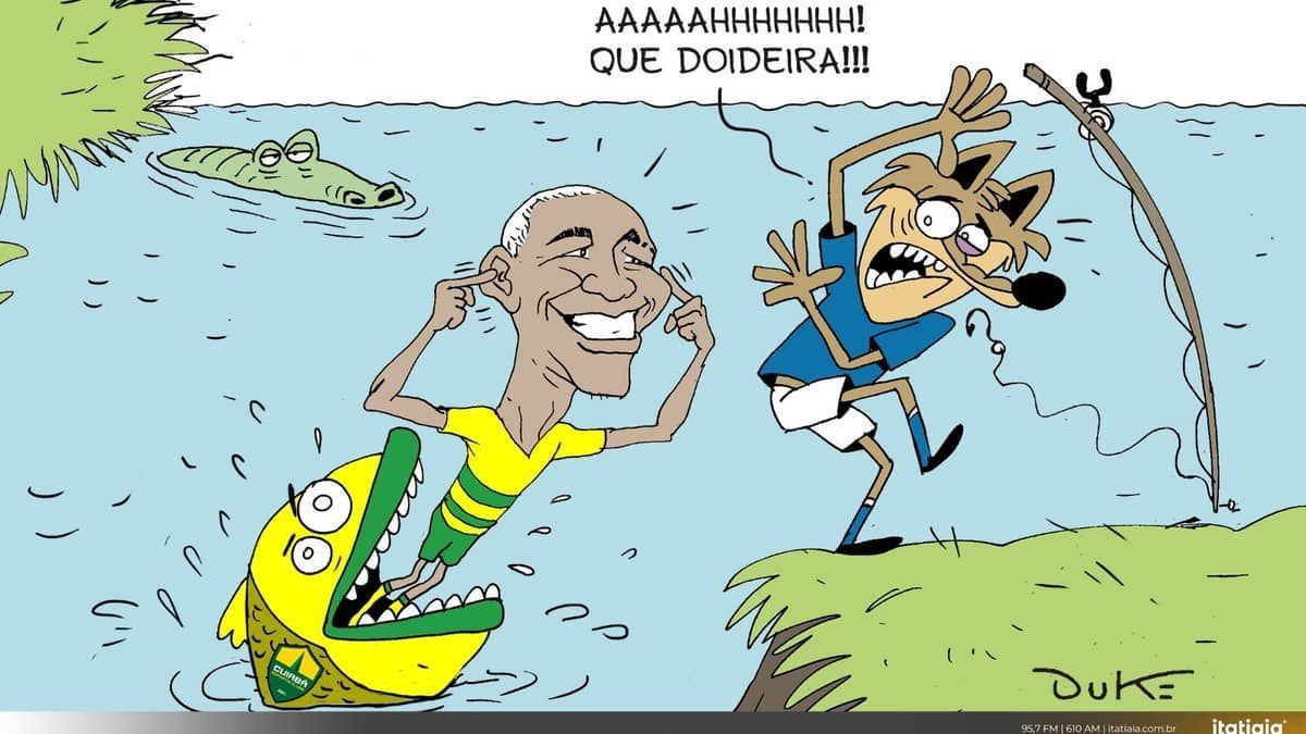 Charge do Duke: a derrota do Cruzeiro para o Cuiabá com gol de Deyverson