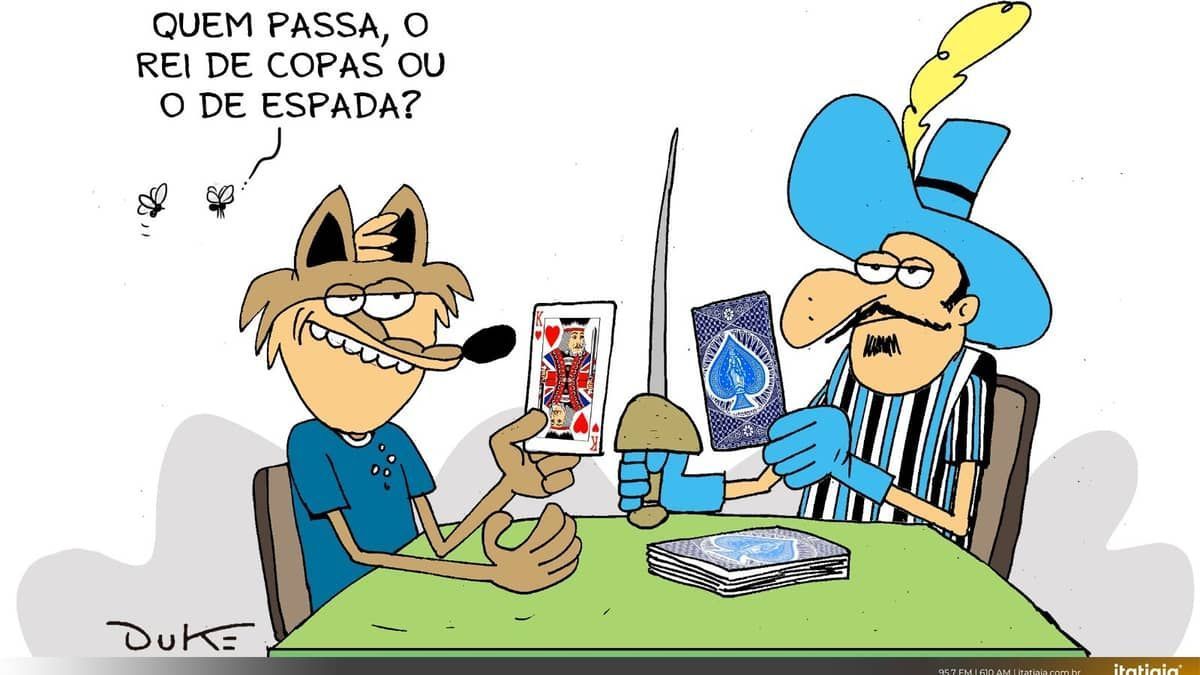 Charge do Duke: o duelo entre Cruzeiro e Grêmio pela Copa do Brasil 