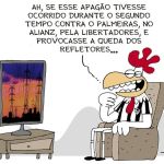 Charge do Duke: o apagão no Brasil e a eliminação do Atlético na Libertadores