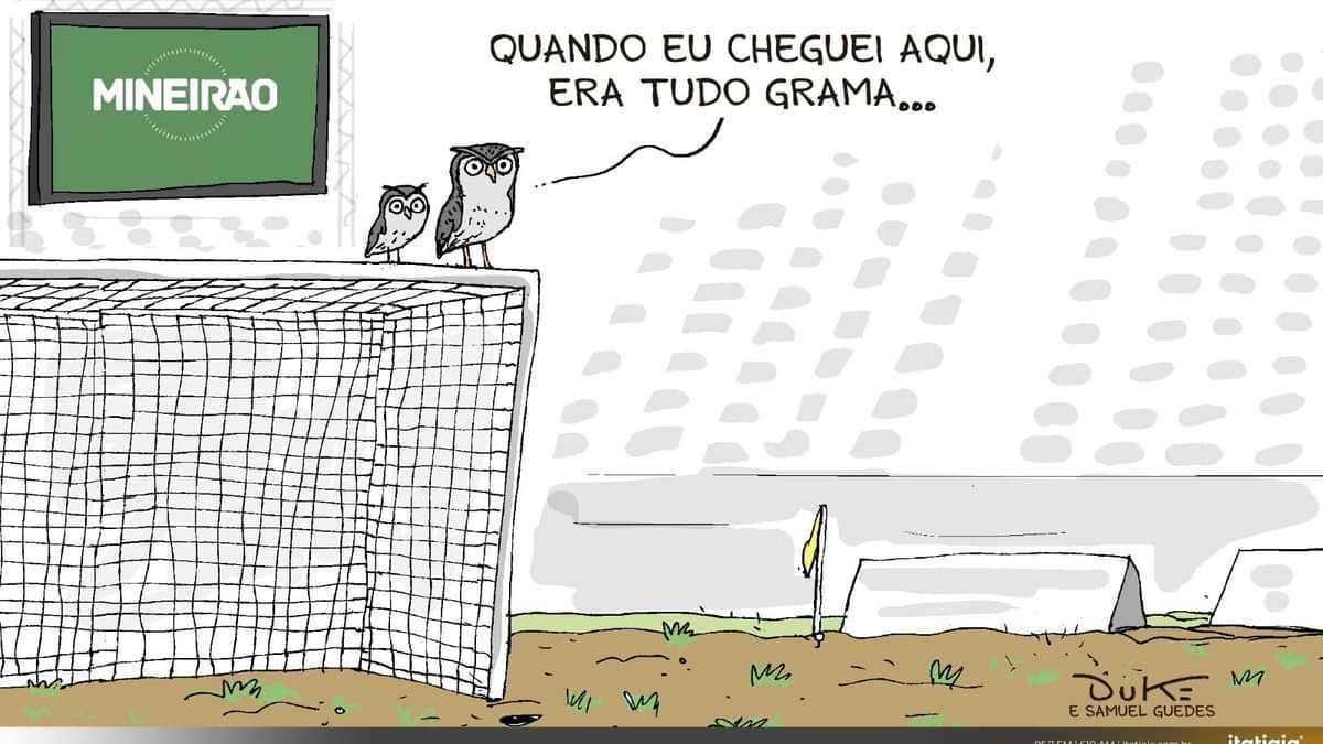Charge do Duke: as condições do gramado do Mineirão