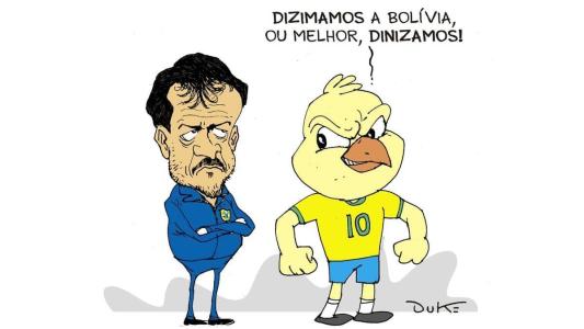 Charge do Duke com a goleada da Seleção Brasileira