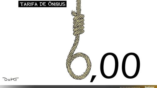 Charge do Duke de 21 de Abril - a passagem de ônibus em BH