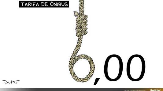 Charge do Duke de 21 de Abril - a passagem de ônibus em BH