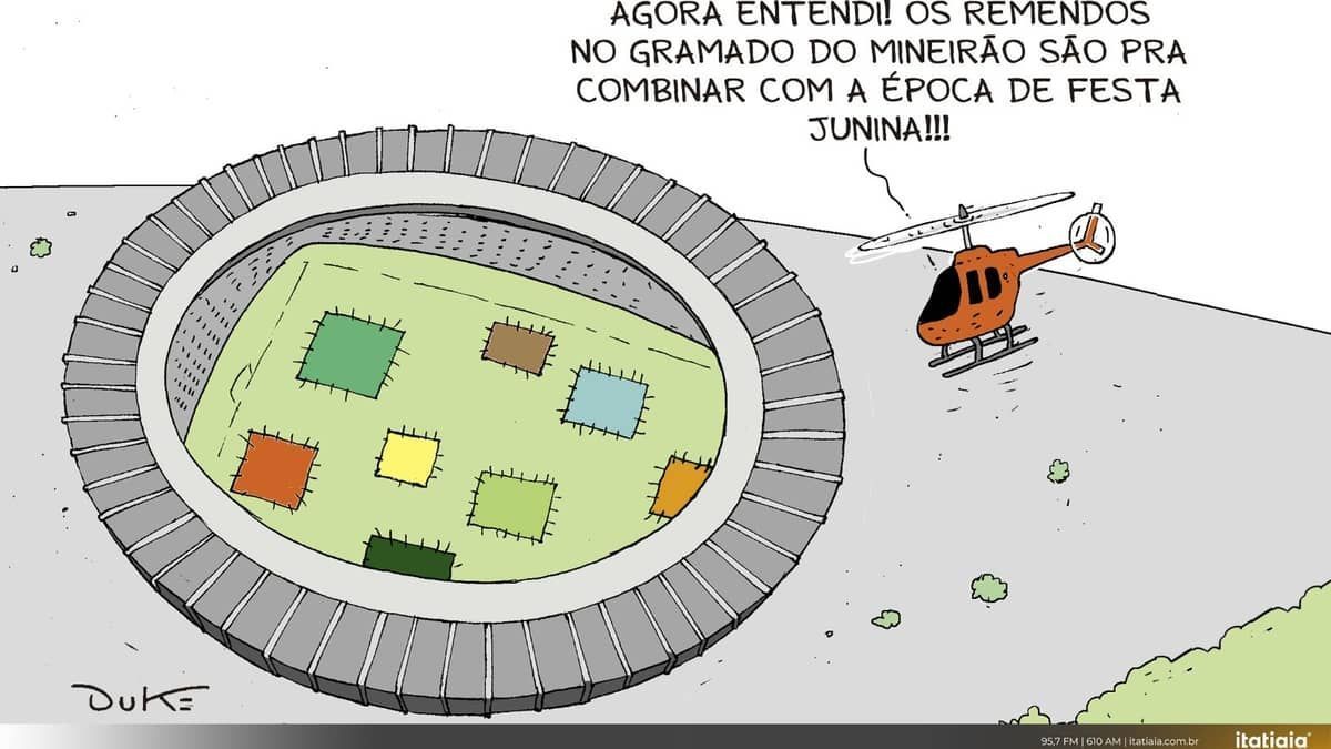 Charge do Duke: o 'remendado' Mineirão