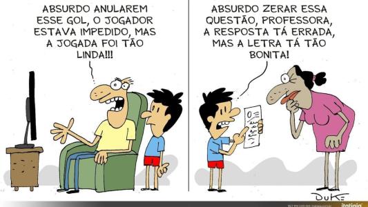 Charge do Duke faz analogia com gols anulados no futebol brasileiro