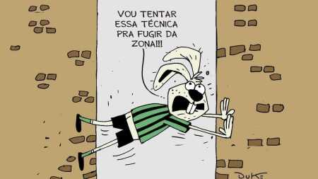 Charge do Duke ilustra a batalha do América contra o rebaixamento no Brasileirão