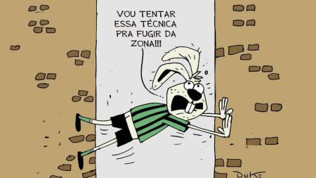 Charge do Duke ilustra a batalha do América contra o rebaixamento no Brasileirão