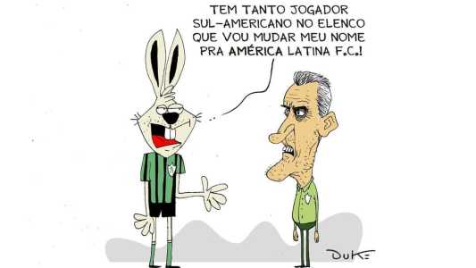 Charge do Duke ilustra as contratações internacionais do América nesta janela de transferências